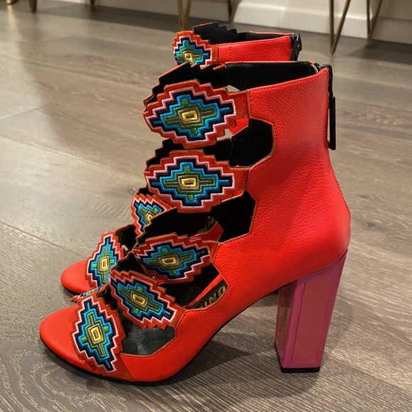 Kat Maconie Shoes Kat Maconie Thea Aztec Block Heels Poshmark